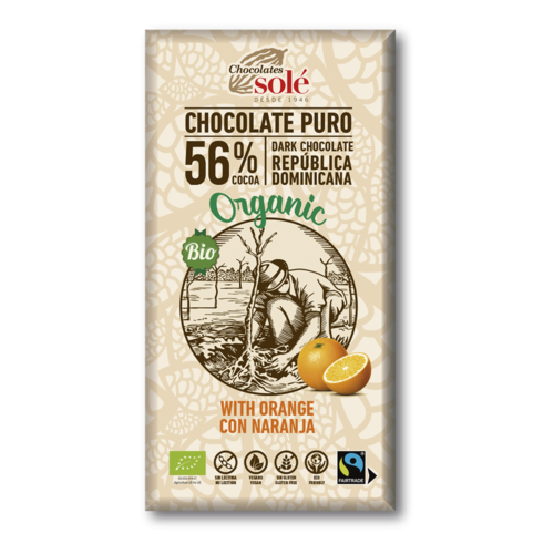 Chocolate Negro con Naranja 100g Bio