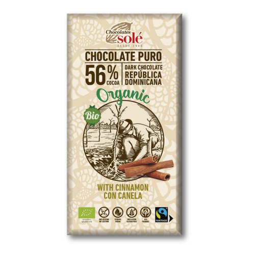 CHOCOLATE NEGRO 56% CON CANELA ECO