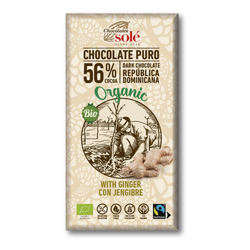 Chocolate Negro con jengibre 100g Bio