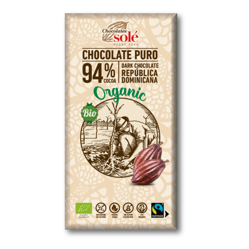 Chocolate Negro 94% Cacao 100g Bio