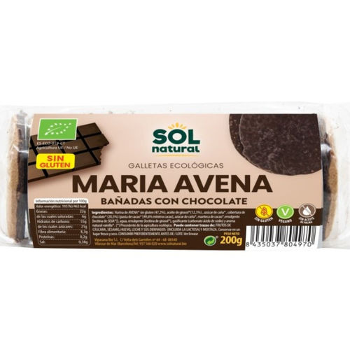 Galleta María Avena Bañada Choco Eco Sin Gluten 200g